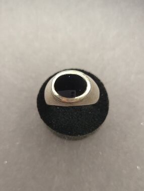 Sterling Silver Black Onyx Oval Signet Ring